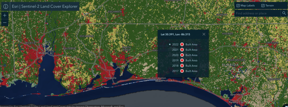 Esri發布改進了人工智能建模的土地覆蓋地圖圖片